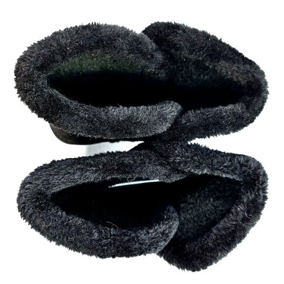 Sag Habor Black Bailey Button Bling Faux Suede Fur Lined Boots Sz 9 - Picture 5 of 9